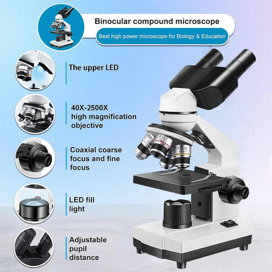 Microscope binoculaire profesionnelles 40X-5000X HD